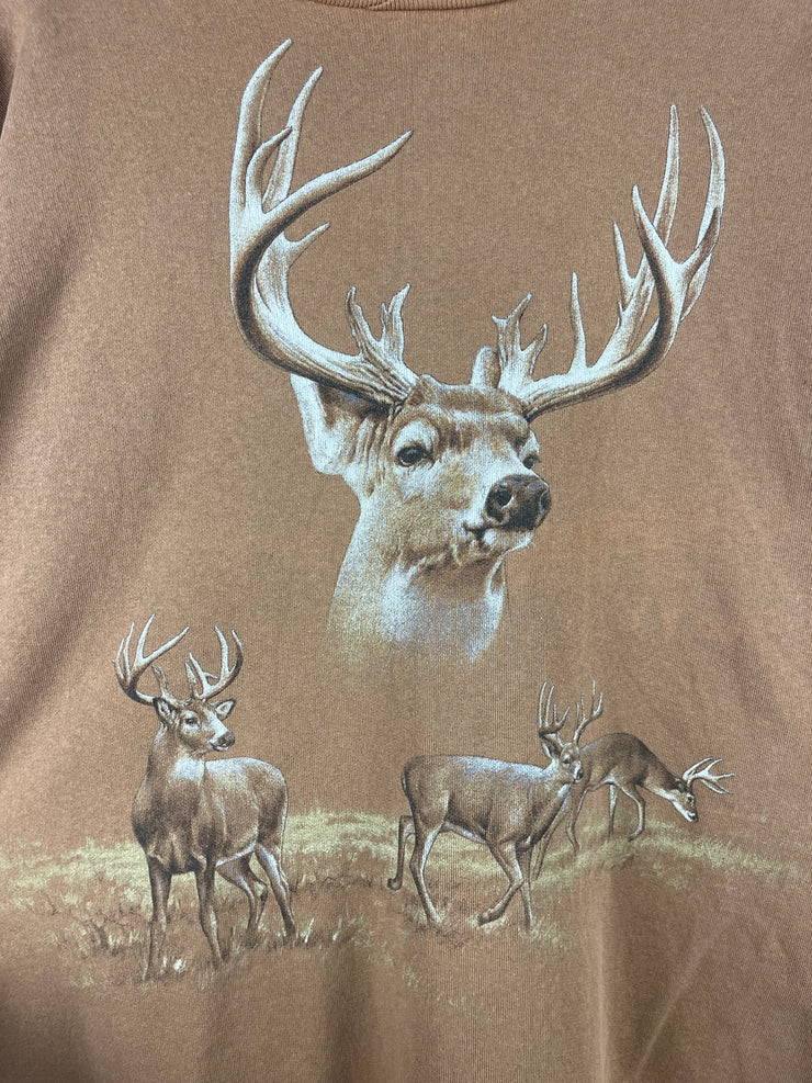 Vintage 90s Wilderness Deer Brown Crewneck