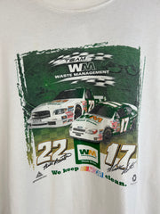 Vintage Nascar Waste Management White Tee