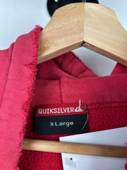 Vintage 90s Quiksilver Spellout Red Hoodie