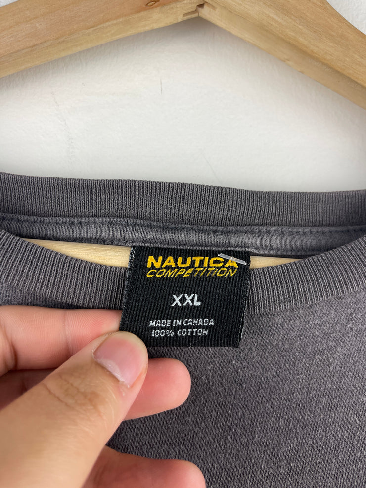Vintage Nautica Competition Spellout Faded Grey Tee