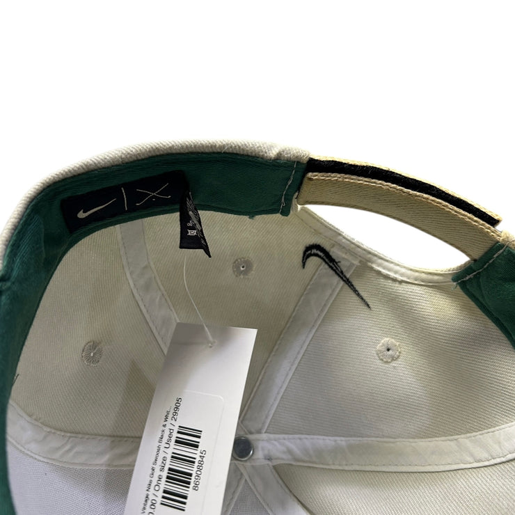 Vintage Nike Golf Swoosh Black & White Strapback Hat