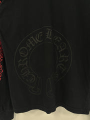 Chrome Hearts Horseshoe Red Floral Black Long Sleeve