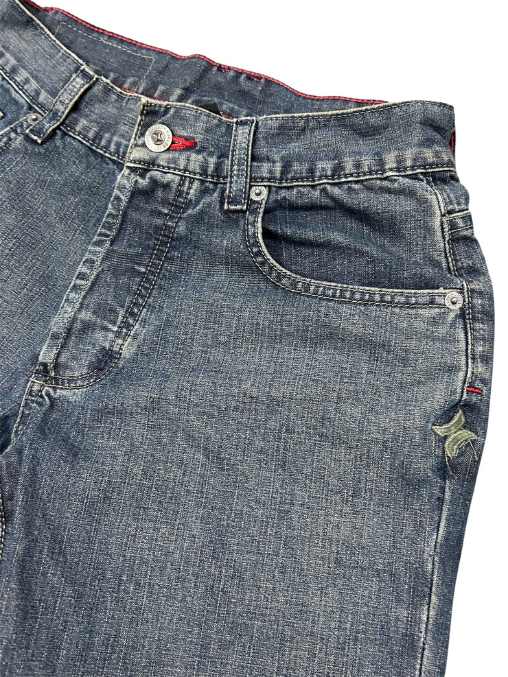 Vintage Y2K Hurley Embroided Dark Wash Blue Denim Jeans