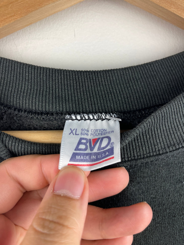 Vintage 90s BVD Heavyweight Blank Black Crewneck
