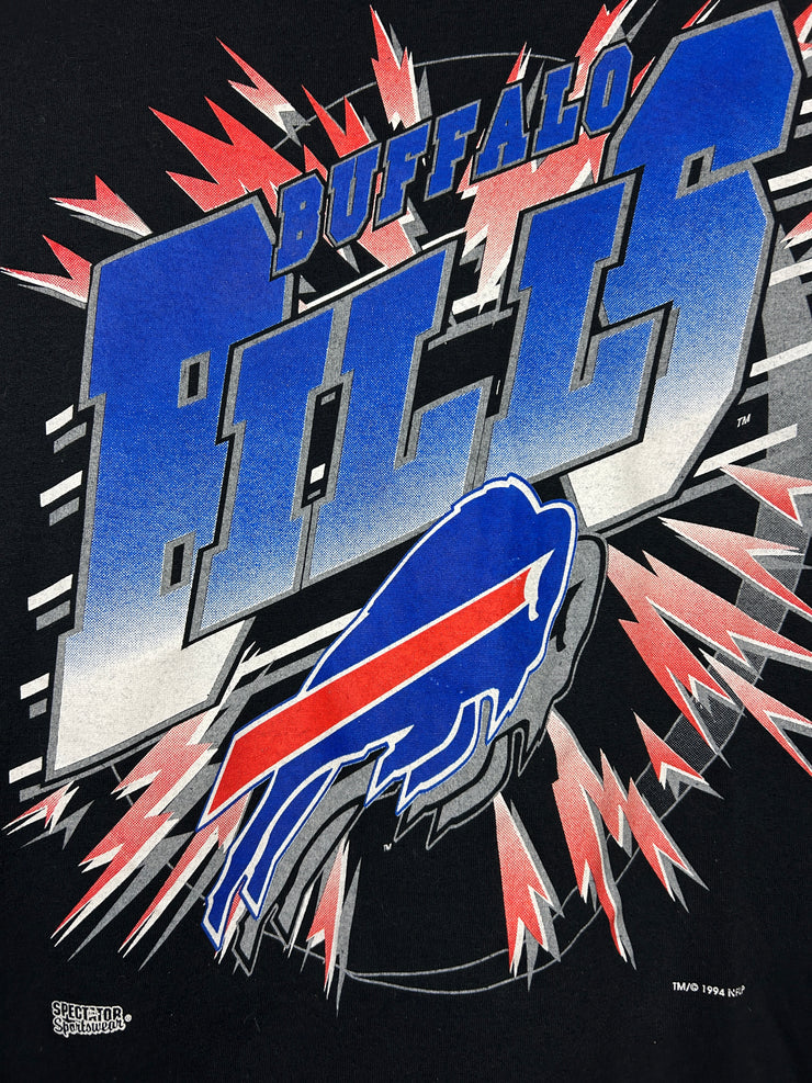 Vintage 90s NFL Buffalo Bills Explosion Black Tee