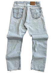 Vintage 90s Levis 505 Distressed Light Wash Blue Denim Jeans