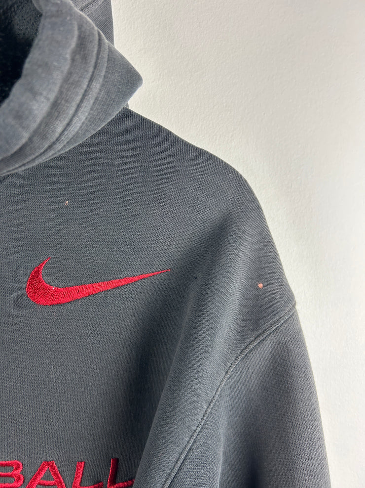 Vintage Nike Basketball Embroidered Faded Black Hoodie