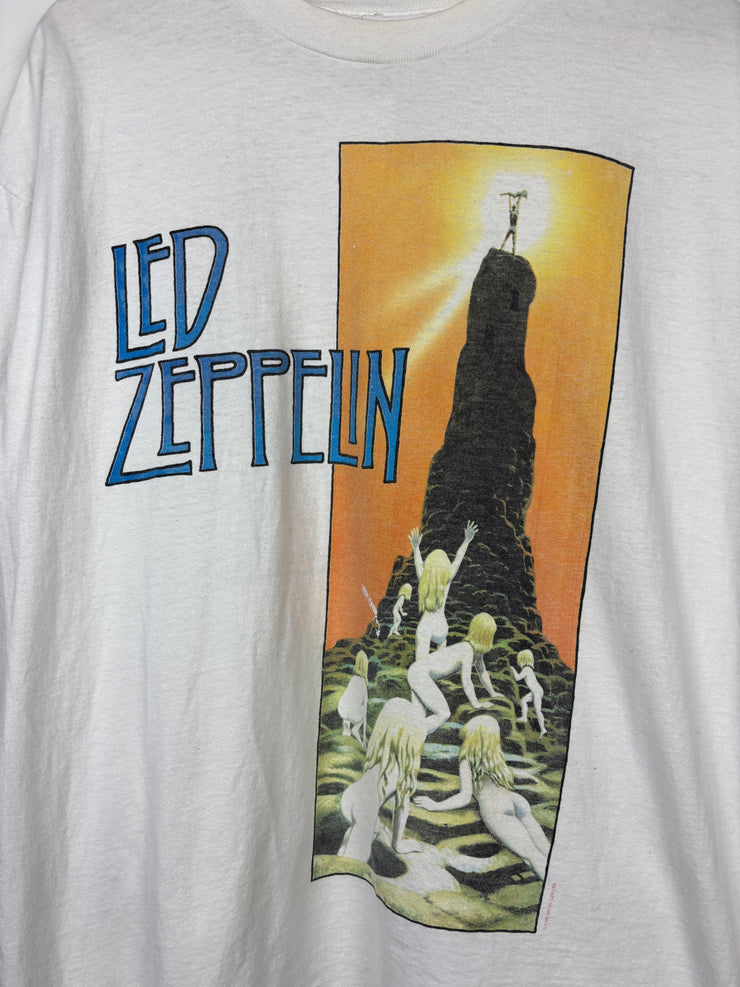 Vintage 80s Winterland Led Zeppelin House Of The Holy White Tee