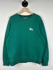 Stussy Script Forest Green Crewneck