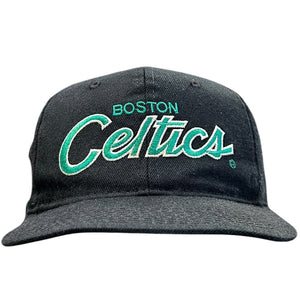 Vintage 90s NBA Sports Specialties Boston Celtics Script Black Snapback Hat