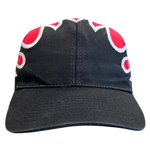 Vintage Y2K Nissin Flames Red & Black Leather Strapback Hat