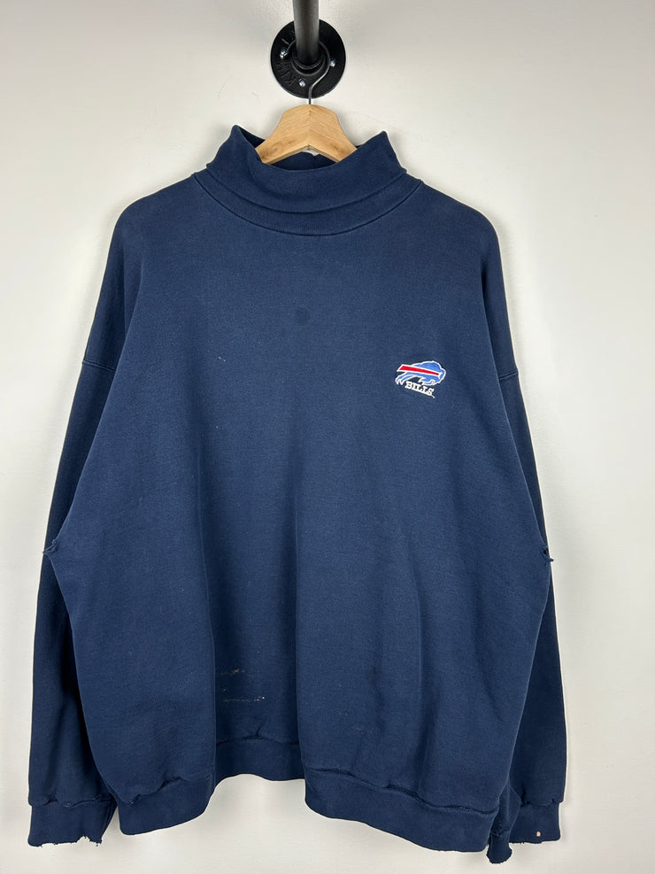 Vintage 90s NFL Riddell Buffalo Bills Navy Turtleneck Crewneck