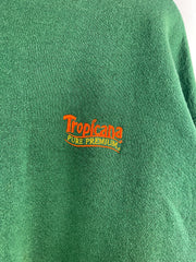 Vintage 90s Tropicana Juice Promo Embroidered Green Crewneck