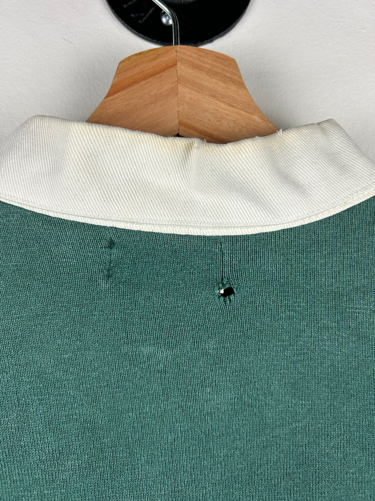 Vintage 80s LL Bean Green Polo Rugby Long Sleeve
