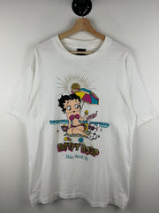 Vintage 90s Betty Boop Bike Week 96' White Tee