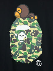 Bape Baby Milo Ape Head Black & Green Tee