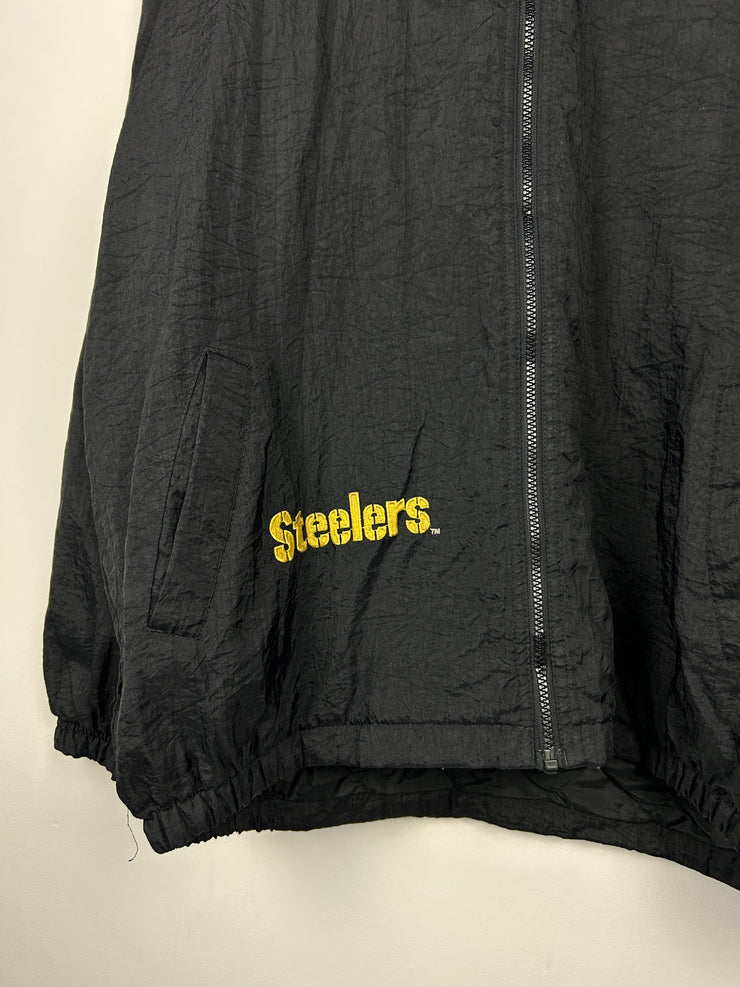 Vintage 90s NFL Starter Pro Line Pittsburgh Steelers Black Hooded Jacket