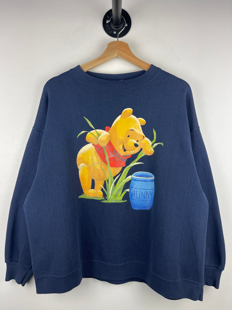 Vintage 90s Disney Winnie The Pooh Hunny Navy Crewneck