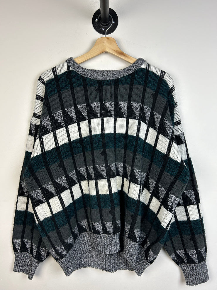 Vintage 90s Area Black & White Knit Sweater