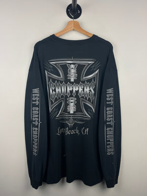 Vintage West Coast Choppers Long Beach Chrome Logo Black Long Sleeve