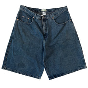Vintage 90s Guess Baggy Dark Wash Blue Denim Shorts