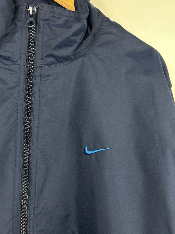 Vintage Nike Swoosh Spellout Navy Windbreaker