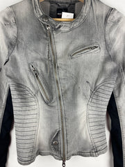 Vintage Miss Sixty Women's Black & Grey Denim Moto Jacket