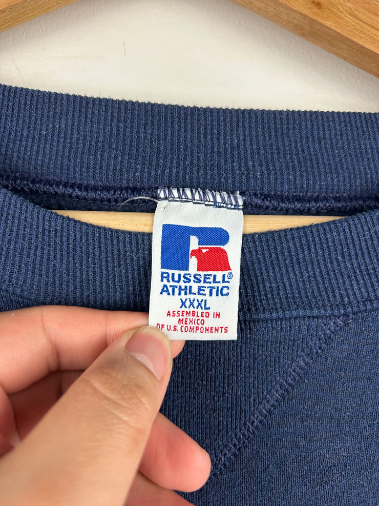 Vintage 90s Russell Athletic Blank Navy Crewneck