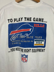 Vintage 90s NFL Buffalo Bills Credit Card White Tee