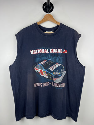 Vintage Nascar Dale Jr National Guard Faded Navy Tank Top
