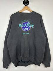 Vintage 90s Hard Rock Café New York Faded Black Crewneck