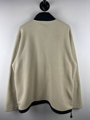 Vintage Old Navy Spellout Cream Quarter Zip Fleece Sweater