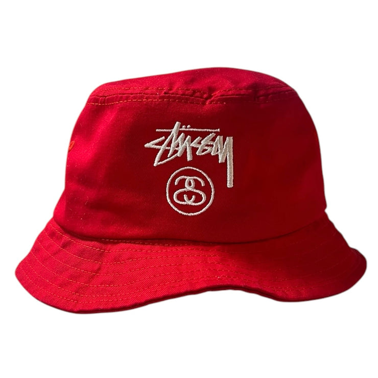 Stussy Script Red Bucket Hat