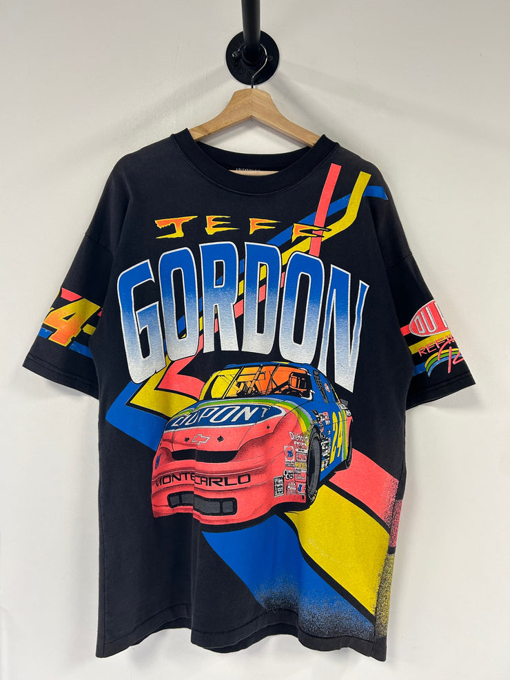 Vintage 1995 Nascar Jeff Gordon Smokin The Competition AOP Black Tee