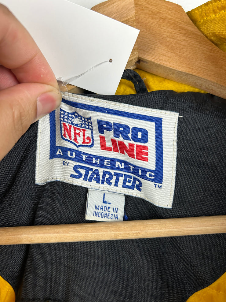 Vintage 90s NFL Pittsburgh Steelers Pro Line Black Half Zip Pullover Jacket