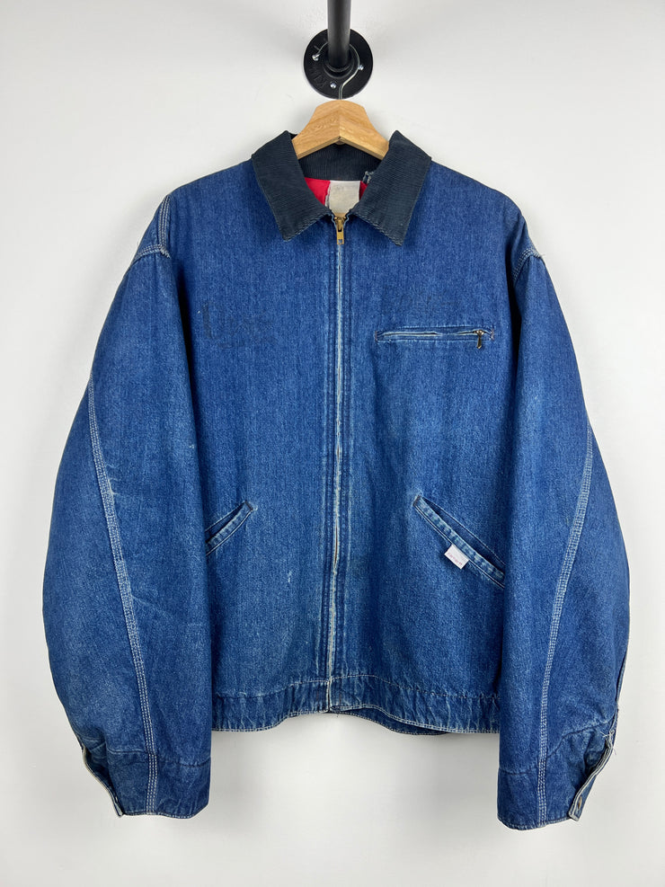 Vintage 80s Carhartt Detroit Blue Denim Work Jacket
