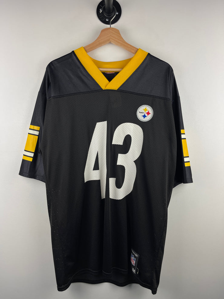 Vintage NFL Reebok Pittsburgh Steelers Polamalu Black Football Jersey