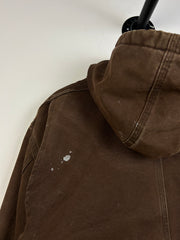 Vintage Carhartt Detroit Sherpa Lined Hooded Dark Brown Jacket J141 DKB