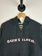 Vintage Y2K Quiksilver Spellout Black Zip Up Hoodie