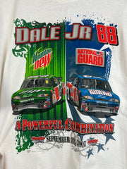 Vintage Nascar Dale Jr Mountain Dew AMP White Tee