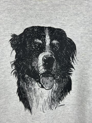 Vintage 90s Dog Art Grey Crewneck