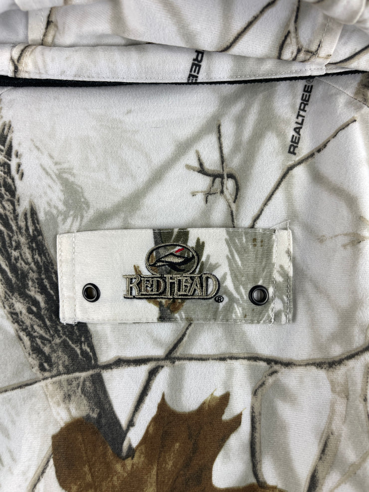 Vintage Red Head White Real Tree Camo Hooded Jacket
