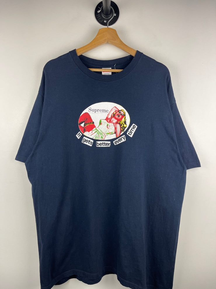 Supreme SS19 It Gets Better Every Time Navy Tee