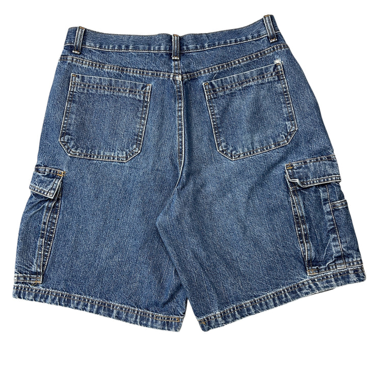 Vintage Faded Glory Blue Denim Cargo Shorts