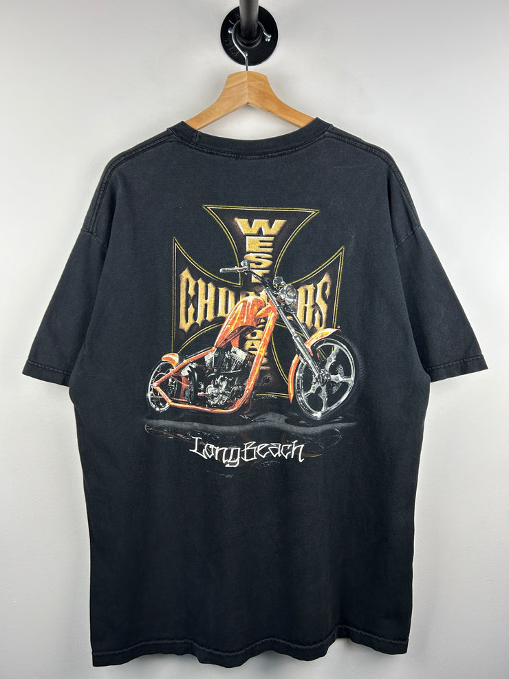 Vintage West Coast Choppers Long Beach Black & Gold Tee