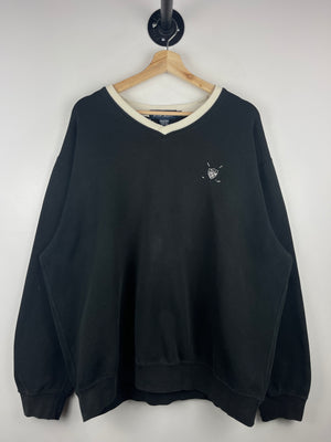 Vintage 90s Polo Ralph Lauren Golf Embroidered Black Crewneck