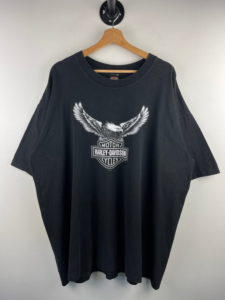 Vintage 90s Harley Davidson Eagle Massachusetts Black Tee