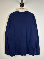 Vintage 90's Polo Ralph Lauren Navy Polo Rugby Long Sleeve