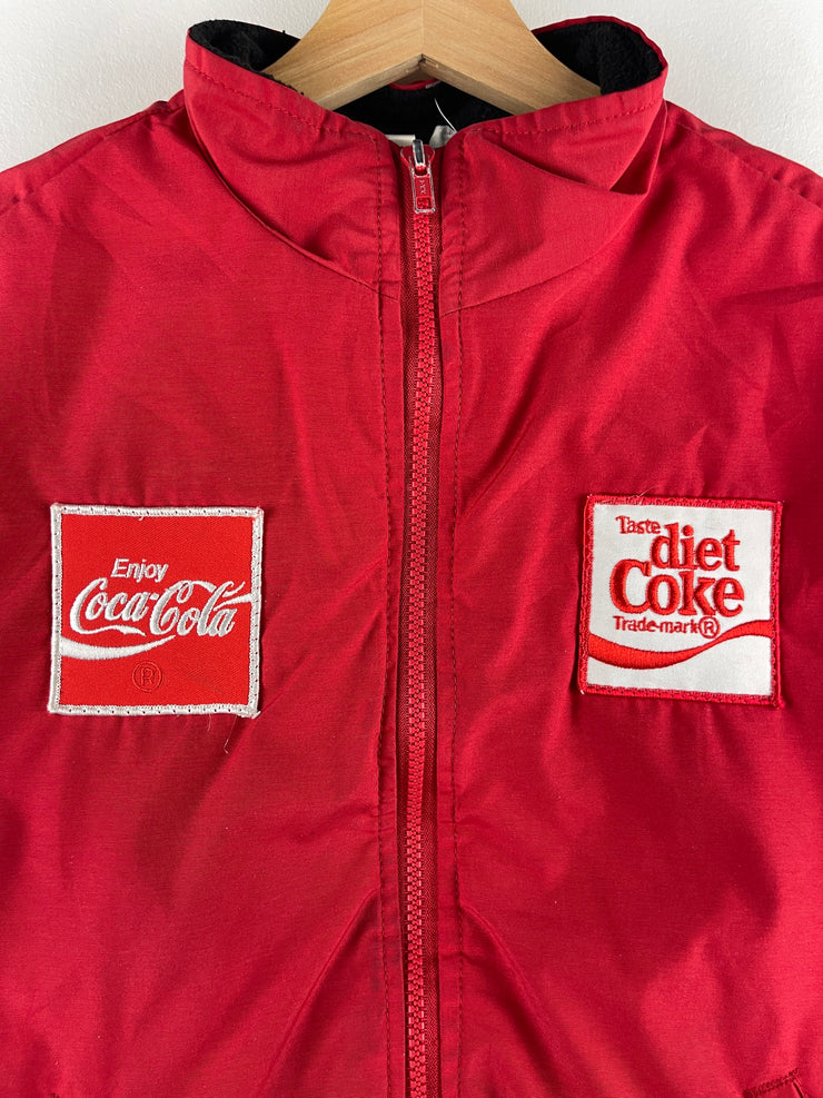 Vintage 90s Coca Cola Diet Coke Fleece Lined Red Vest