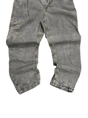 Vintage Arctic Bear Black & Orange Cargo Fleece Lined Denim Jeans